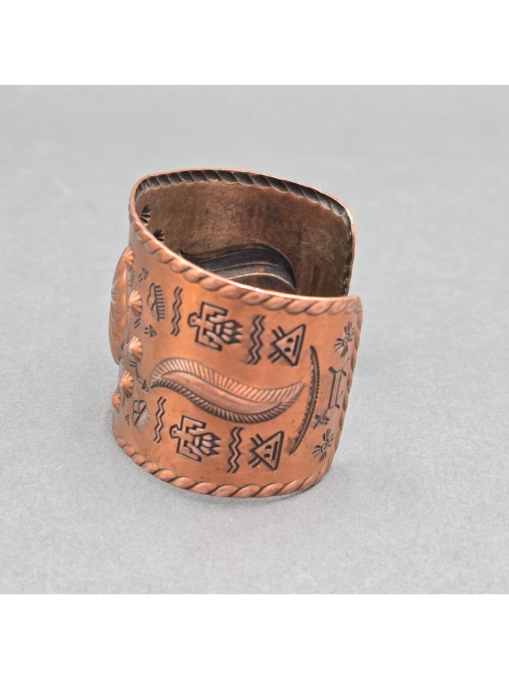 Vintage Bell Trading Post Extra Wide Copper Cuff Bracelet 6.75" Southwestern - Picture 4 of 15